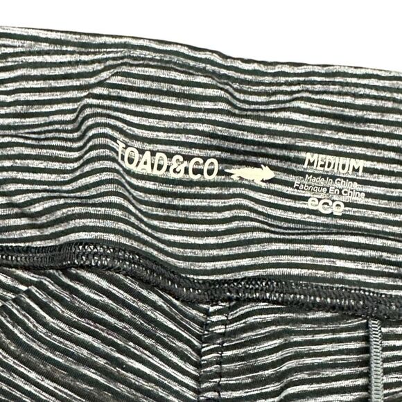 TOAD&CO Women’s Black White Striped Timehop Light Tight Size Medium - Picture 3 of 6